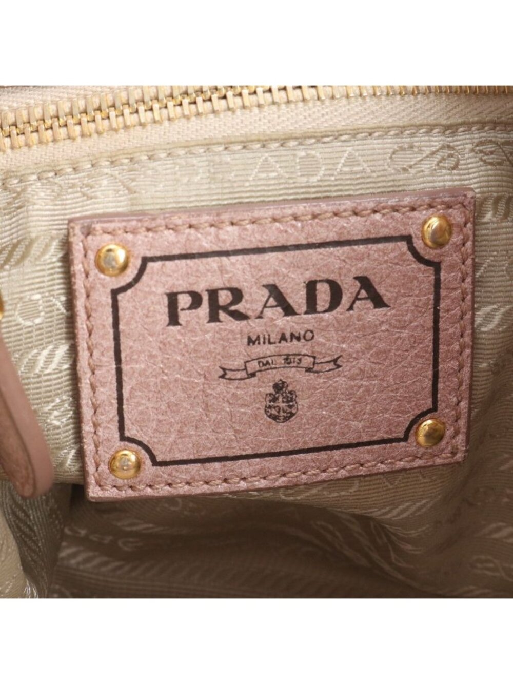 ★SOLD★ Prada Gathered Leather Tote Shoulder Hand Pink Gold - Picture 8 of 8